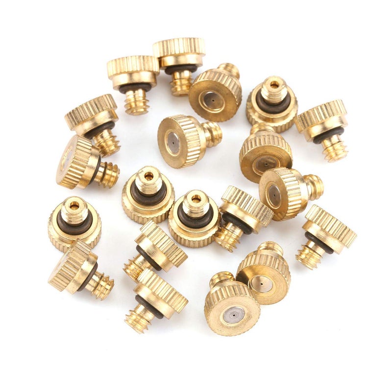 CozyCabin 20 Pcs Low Pressure Brass Misting Nozzles Misting Water Mister Nozzle for Garden, Patio, Greenhouse, Outdoor Cooling Mister System 0.016" Orifice (0.4mm) Thread UNC 10/24 - Image 4